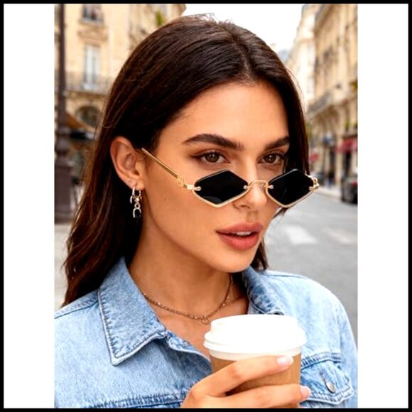 Semi-Rimless Retro Sunglasses UV400 Metal Frame Lightweight main image 5